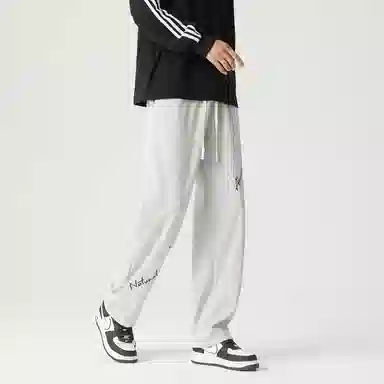 三体 自然选择号系列 美式复古百搭垂感中腰直筒简约基础字母印花宽松时尚舒适个性多巴胺高街休闲裤 男女同款