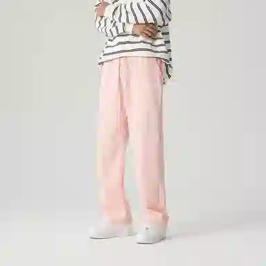 三体 水滴系列 简约基础款字母印花宽松美式复古百搭垂感自然直筒多巴胺高街潮牌日常通勤时尚舒适休闲裤 男女同款