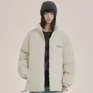 三体 文明系列 宽松保暖百搭纯色简约基础款字母印花防风防水防寒加厚美式复古立领开衫潮牌柔软舒适面包服棉服 男女同款