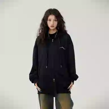 三体 不要回答系列 美式复古休闲宽松百搭简约基础款字母印花连帽高街潮牌街头嘻哈长袖重磅卫衣 男女同款