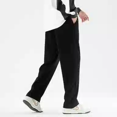 三体 战舰系列 简约基础款宽松阔腿修身百搭松紧系绳直筒垂感自然美式复古高街潮牌时尚舒适透气户外徒步爬山休闲裤 男女同款