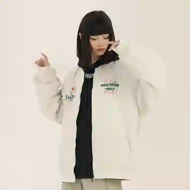 三体 虫子从来就没有被真正战胜过系列 美式复古简约基础字母印花宽松百搭潮牌棒球领户外工装开衫飞行员服夹克外套 男女同款