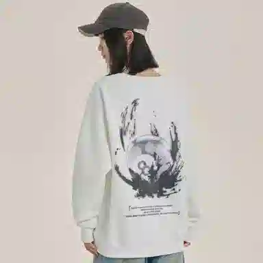 三体 宇宙将为你闪烁系列 美式复古简约字母印花宽松休闲百搭圆领套头长袖卫衣 男女同款