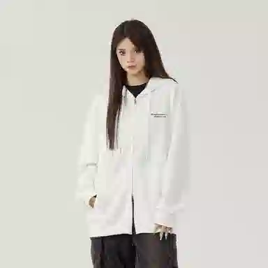 三体 宇宙将为你闪烁系列 简约基础款字母印花连帽开衫休闲美式复古宽松百搭高街潮牌街头嘻哈长袖重磅卫衣 男女同款