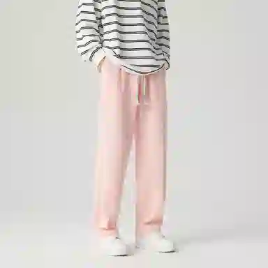 三体 水滴系列 简约基础款字母印花宽松美式复古百搭垂感自然直筒多巴胺高街潮牌日常通勤时尚舒适休闲裤 男女同款