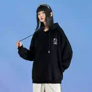 三体 文明符号系列 纯色多巴胺简约印花休闲百搭基础口袋宽松连帽套头重磅长袖卫衣 男女同款