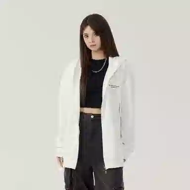 三体 宇宙将为你闪烁系列 简约基础款字母印花连帽开衫休闲美式复古宽松百搭高街潮牌街头嘻哈长袖重磅卫衣 男女同款