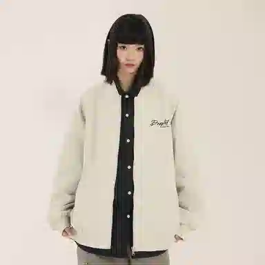 三体 水滴系列 美式复古简约基础款休闲宽松棒球领宽松开衫飞行员服户外工装机能风学生多巴胺日常通勤防风夹克外套 男女同款