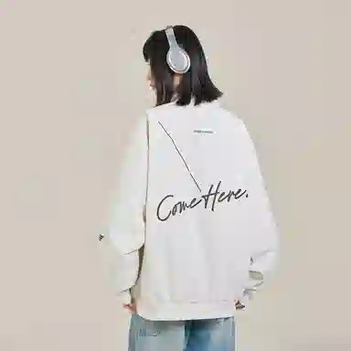 三体 简约基础款字母印花百搭休闲宽松棒球领开衫美式复古潮牌纯色户外工装机能风飞行夹克外套 男女同款