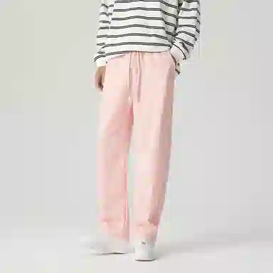 三体 水滴系列 简约基础款字母印花宽松美式复古百搭垂感自然直筒多巴胺高街潮牌日常通勤时尚舒适休闲裤 男女同款