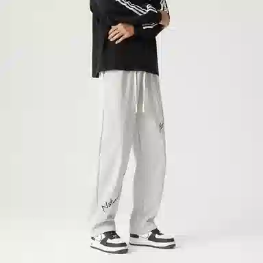 三体 自然选择号系列 美式复古百搭垂感中腰直筒简约基础字母印花宽松时尚舒适个性多巴胺高街休闲裤 男女同款