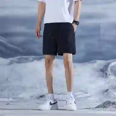 三体 水滴系列 美式复古简约基础纯色宽松百搭多巴胺高街潮牌时尚舒适透气薄款篮球跑步健身学生多巴胺休闲短裤 男女同款