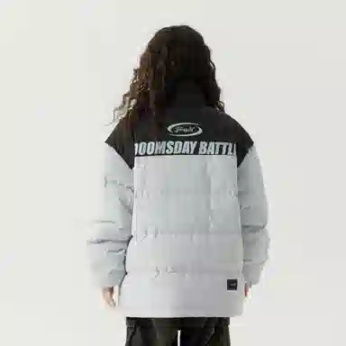 三体 水滴系列 撞色拼接美式复古立领开衫百搭保暖加厚登山服防风防水防寒柔软舒适潮牌户外机能风面包服长袖棉服 男女同款