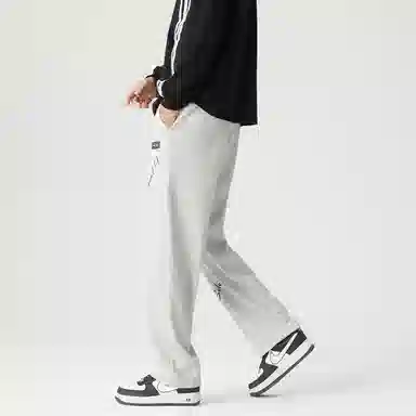 三体 自然选择号系列 美式复古百搭垂感中腰直筒简约基础字母印花宽松时尚舒适个性多巴胺高街休闲裤 男女同款