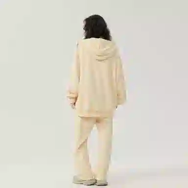 三体 水滴系列 美式复古简约基础款字母印花宽松百搭舒适连帽卫衣垂感中腰直筒裤子休闲运动套装 男女同款