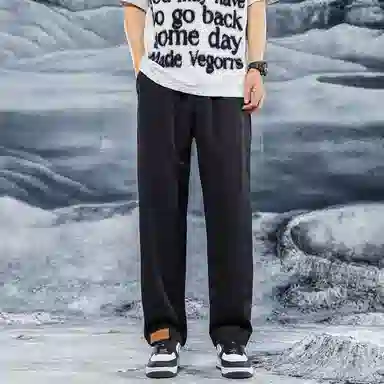 三体 问题系列 基础纯色宽松百搭垂感直筒美式复古高街潮牌时尚舒适薄款西装裤空调裤免烫显瘦透气商务多巴胺休闲裤 男女同款