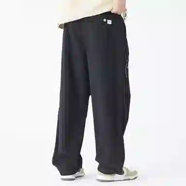 三体 纯色宽松休闲舒适工装裤 男女同款