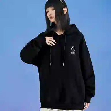 三体 文明符号系列 纯色多巴胺简约印花休闲百搭基础口袋宽松连帽套头重磅长袖卫衣 男女同款