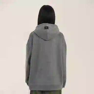 三体 幽灵倒计时系列 美式复古麂皮绒简约字母印花基础款宽松休闲百搭连帽套头重磅保暖街头风潮牌时尚舒适长袖卫衣 男女同款