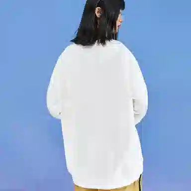 三体 字母印花休闲圆领套头宽松长袖卫衣 男女同款