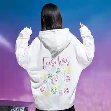 三体 史强卡通形象系列 美式复古休闲连帽套头宽松满印抽绳长袖重磅卫衣 男女同款