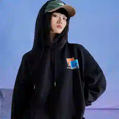 三体 二向箔系列 休闲防风重磅日常通勤保暖连帽落肩厚款卫衣 男女同款