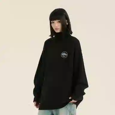 三体 地球文明系列 简约基础款字母印花绣标纯色保暖加厚柔软舒适高领套头百搭宽松内搭外穿学生多巴胺日常通勤针织衫 男女同款