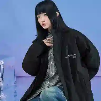 三体 三日凌空基础字母印花户外立领宽松加厚保暖休闲面包棉服 男女同款