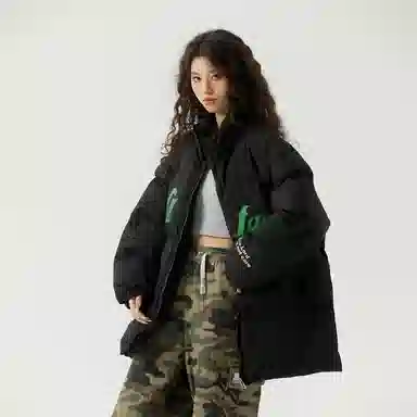 三体 面壁者系列 美式复古简约基础款字母印花加厚保暖防风防水防寒户外机能风宽松百搭立领开衫潮牌面包服棉服 男女同款