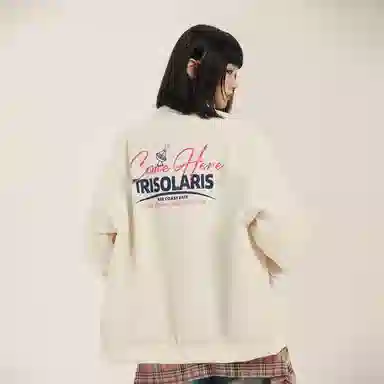 三体 红岸基地系列 美式复古简约基础款纯色字母印花休闲宽松学生多巴胺棒球服防风户外工装机能风飞行员服夹克外套 男女同款