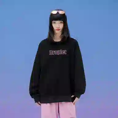 三体 水滴危机系列 简约字母绣花休闲宽松复古美式高街潮牌套头圆领百搭重磅基础款纯色学生多巴胺日常通勤卫衣 男女同款