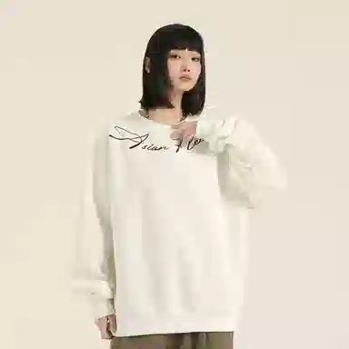 三体 太空军舰队系列 美式复古简约基础款字母印花宽松休闲百搭高街潮牌时尚舒适个性学生多巴胺重磅圆领套头长袖卫衣 男女同款