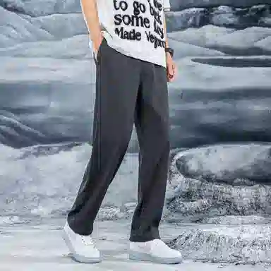 三体 问题系列 基础款纯色垂感自然直筒宽松阔腿百搭美式复古高街潮牌时尚舒适西装裤空调裤免烫商务多巴胺休闲裤 男女同款