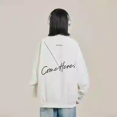 三体 简约基础款字母印花百搭休闲宽松棒球领开衫美式复古潮牌纯色户外工装机能风飞行夹克外套 男女同款