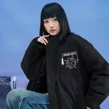 三体 末日之战系列 亚洲舰队系列 休闲保暖加厚户外机能风立领日常美式防风防水防寒柔软舒适宽松面包棉服 男女同款