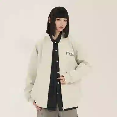 三体 水滴系列 美式复古简约基础款休闲宽松棒球领宽松开衫飞行员服户外工装机能风学生多巴胺日常通勤防风夹克外套 男女同款