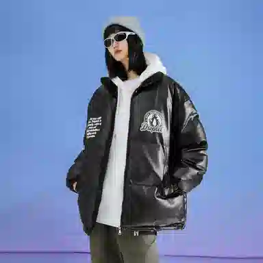 三体 水滴系列 保暖加厚防风防水防寒宽松基础款字母印花美式复古休闲户外机能风长袖面包服高街潮牌柔软舒适棉服 男女同款