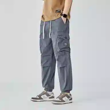 三体 松紧抽绳纯色基础多口袋褶皱束脚美式复古高街潮牌百搭舒适时尚城市机能风户外工装多巴胺学生无性别穿搭休闲裤 男女同款