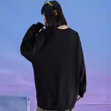 三体 脱水系列 美式复古字母涂鸦印花休闲宽松基础圆领套头百搭重磅长袖卫衣 男女同款