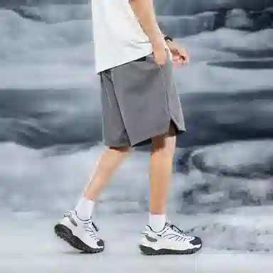 三体 问题系列  简约纯色基础百搭宽松直筒松紧系绳美式复古高街潮牌时尚舒适学生多巴胺个性薄款跑步健身休闲短裤 男女同款