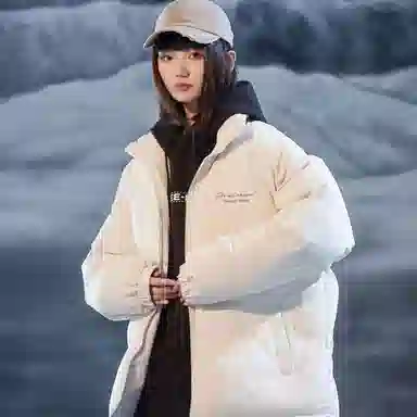 三体 不要回答系列 宽松美式休闲户外防风防水防寒加厚立领开衫舒适简约基础款字母印花纯色百搭时尚保暖柔软潮牌棉服 男女同款