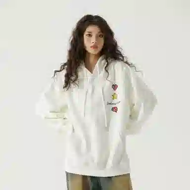 三体 美式复古简约基础款纯色字母印花休闲宽松高街潮牌街头嘻哈百搭连帽重磅卫衣 男女同款