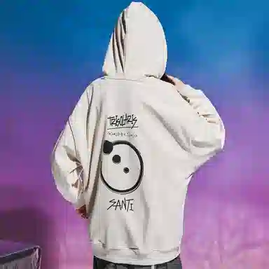 三体 文明符号系列 纯色多巴胺简约印花休闲百搭基础口袋宽松连帽套头重磅长袖卫衣 男女同款