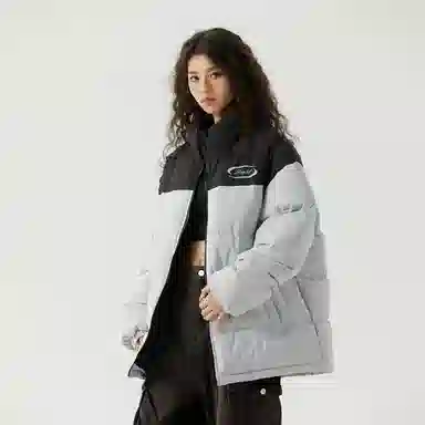 三体 水滴系列 撞色拼接美式复古立领开衫百搭保暖加厚登山服防风防水防寒柔软舒适潮牌户外机能风面包服长袖棉服 男女同款