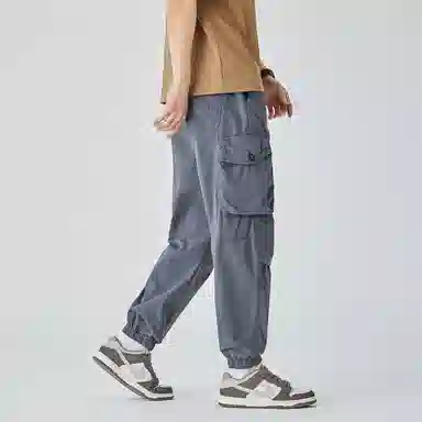 三体 松紧抽绳纯色基础多口袋褶皱束脚美式复古高街潮牌百搭舒适时尚城市机能风户外工装多巴胺学生无性别穿搭休闲裤 男女同款