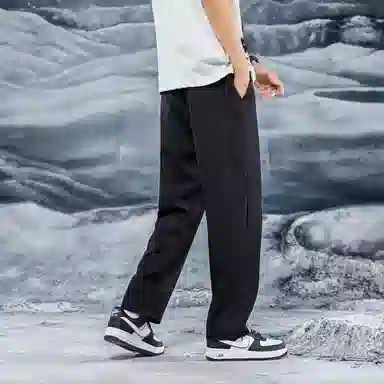 三体 问题系列 基础纯色宽松百搭垂感直筒美式复古高街潮牌时尚舒适薄款西装裤空调裤免烫显瘦透气商务多巴胺休闲裤 男女同款