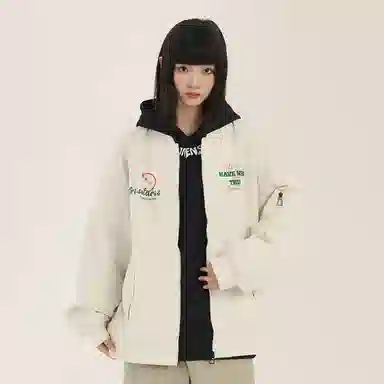 三体 虫子从来就没有被真正战胜过系列 美式复古简约基础字母印花宽松百搭潮牌棒球领户外工装开衫飞行员服夹克外套 男女同款