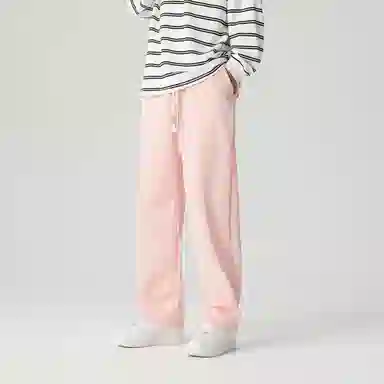 三体 水滴系列 简约基础款字母印花宽松美式复古百搭垂感自然直筒多巴胺高街潮牌日常通勤时尚舒适休闲裤 男女同款