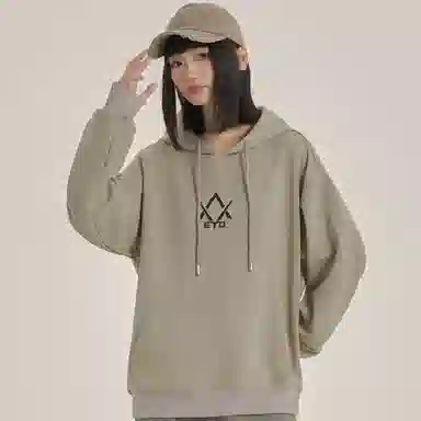 三体 问题系列 简约基础款字母印花宽松大码美式复古高街潮牌时尚百搭连帽休闲套头学生多巴胺纯色日常通勤长袖卫衣 男女同款