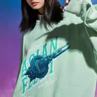 三体 亚洲战舰系列 休闲宽松简约字母印花圆领卫衣 男女同款